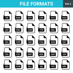 File Formats icon set use for any project.