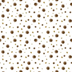 Cute watercolor pattern with elephant tracks.  Seamless print on light background