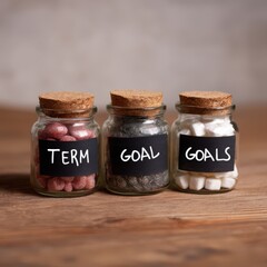 Three jars labeled short-term mid-term long-term goals, Asset allocation