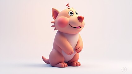 a cartoon dog sitting on the ground