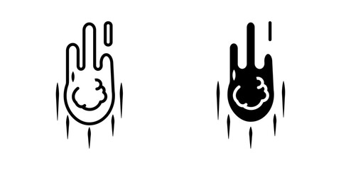  meteor icon white on background