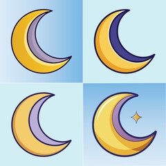 Eclipse Flat Illustration in Simple Minimalist Style