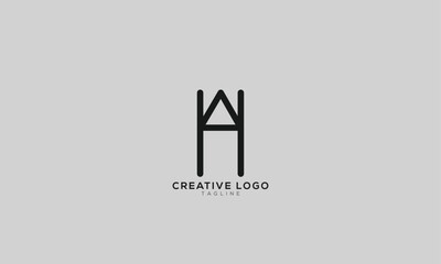 AH HA Abstract initial monogram letter alphabet logo design
