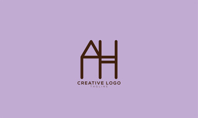 AH HA Abstract initial monogram letter alphabet logo design