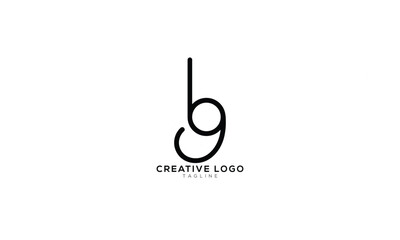 BG GB B9 9B Abstract initial monogram letter alphabet logo design