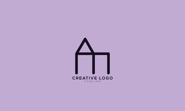 AM MA Abstract initial monogram letter alphabet logo design