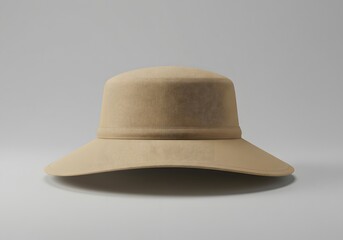Beige Boater Hat Mockup - Fashion Accessory, Sun Hat, Summer Apparel