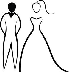 silhouette of a bride