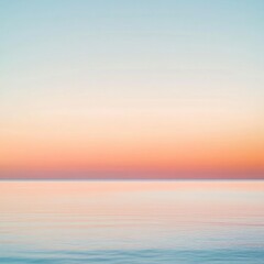Fototapeta premium Gentle Ocean Horizon at Sunrise with Soft Pastel Colors in Sky