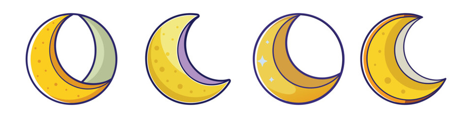 New Moon Flat Style Lunar Phase Vector Illustration
