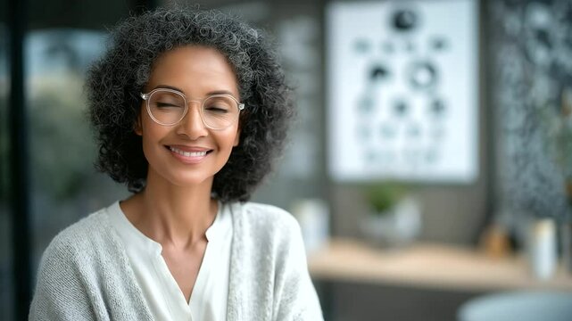 A doctor conducting a vision test with a chart and an eye patch