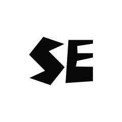 SE monogram logo design letter text name symbol monochrome logotype alphabet character simple logo