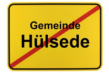 Illustration eines Ortsschildes der Gemeinde Hülsede in Niedersachsen	