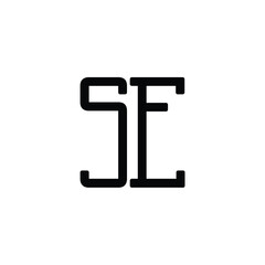 SE monogram logo design letter text name symbol monochrome logotype alphabet character simple logo