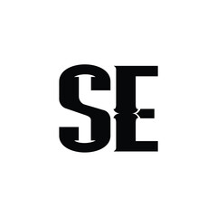 SE monogram logo design letter text name symbol monochrome logotype alphabet character simple logo