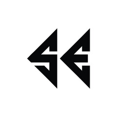 SE monogram logo design letter text name symbol monochrome logotype alphabet character simple logo