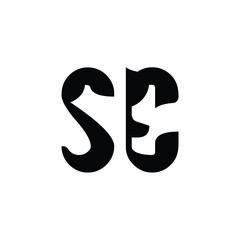 SE monogram logo design letter text name symbol monochrome logotype alphabet character simple logo