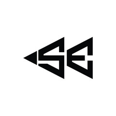 SE monogram logo design letter text name symbol monochrome logotype alphabet character simple logo