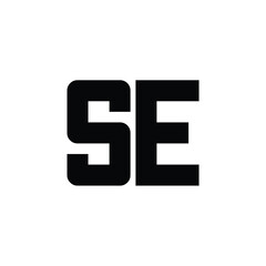 SE monogram logo design letter text name symbol monochrome logotype alphabet character simple logo
