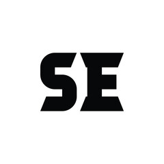 SE monogram logo design letter text name symbol monochrome logotype alphabet character simple logo