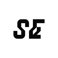 SE monogram logo design letter text name symbol monochrome logotype alphabet character simple logo