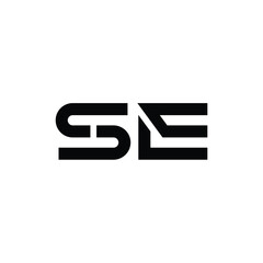 SE monogram logo design letter text name symbol monochrome logotype alphabet character simple logo