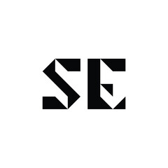 SE monogram logo design letter text name symbol monochrome logotype alphabet character simple logo