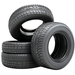 Stack of four car tires png 