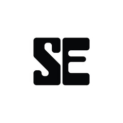 SE monogram logo design letter text name symbol monochrome logotype alphabet character simple logo