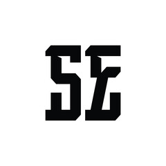 SE monogram logo design letter text name symbol monochrome logotype alphabet character simple logo