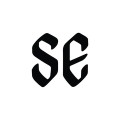 SE monogram logo design letter text name symbol monochrome logotype alphabet character simple logo