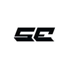 SE monogram logo design letter text name symbol monochrome logotype alphabet character simple logo