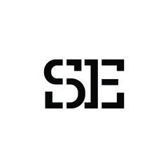 SE monogram logo design letter text name symbol monochrome logotype alphabet character simple logo