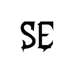 SE monogram logo design letter text name symbol monochrome logotype alphabet character simple logo
