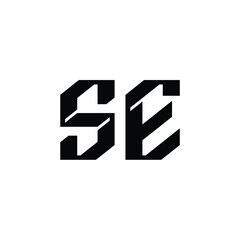 SE monogram logo design letter text name symbol monochrome logotype alphabet character simple logo