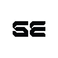 SE monogram logo design letter text name symbol monochrome logotype alphabet character simple logo