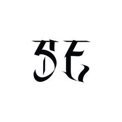 SE monogram logo design letter text name symbol monochrome logotype alphabet character simple logo