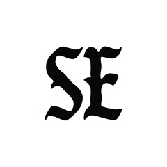 SE monogram logo design letter text name symbol monochrome logotype alphabet character simple logo