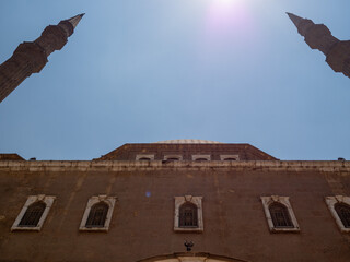 Africa, Egypt, Cairo city, Giza, Giza pyramids. Three pyramids, sphinx, statue, saqqara pyramid,...