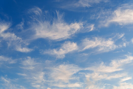 Blue sky with cirrus clouds - Powered by Adobe