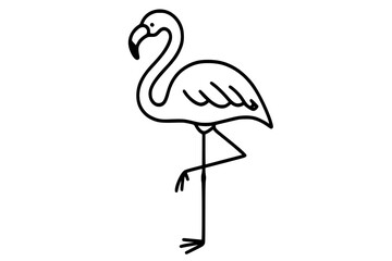 Fototapeta premium Flamingo Outline Vector Illustration