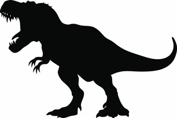 Dinosaur Roaring Silhouette