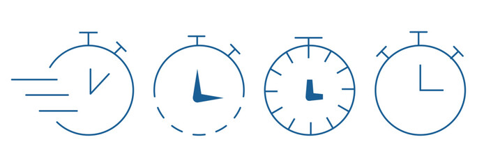Clock and time icon set. clockwise, time passing, stopwatch and timer icons, history, watch later sign with editable strokes. Time Management Made Easy A Comprehensive Timer Icon. Timers line icon set