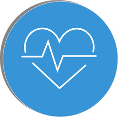 "Heart with heartbeat line icon representing cardiovascular health, fitness tracking, and wellness monitoring, transparent background."