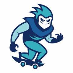 Skateboarding Mascot Logo Vector Art Illustration