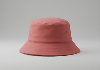 Coral Pink Bucket Hat - Fashionable Summer Headwear Mockup