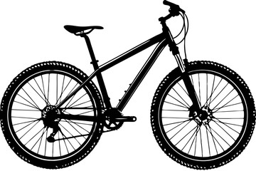 Powerful Mountain Bike Silhouette Design, Illustration, Vector