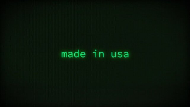 Made in USA, Typing Text, Retro Computer Screen
