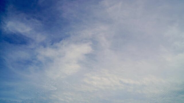 clouds and blue sunny sky,  white clouds over blue sky, Aerial view,  nature, blue sky, white clear weather. Time lapse video 4 K.