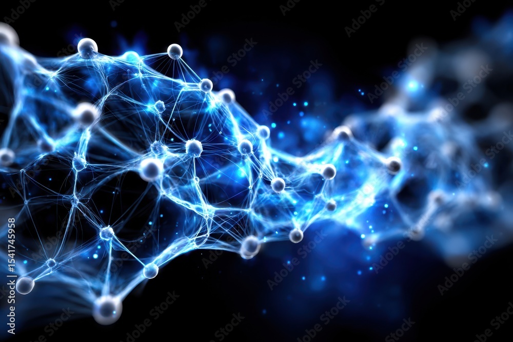 Aufkleber abstract representation of interconnected nodes and networks in a digital space